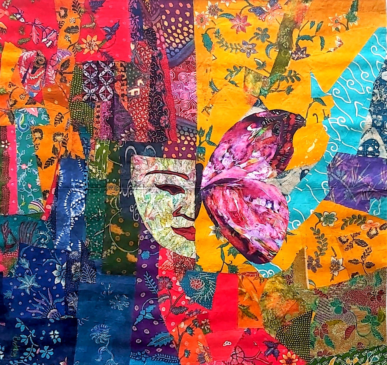 Lukisan perca, karya-karya Endang Waliati. (Foto-foto: Ahaddiini HM/jatimnow.com)