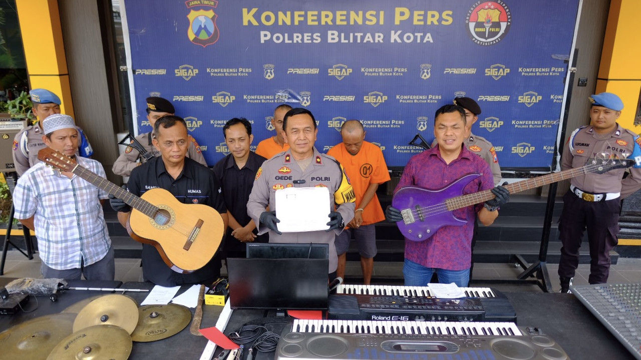 Polisi Tangkap 2 Pelaku Pencurian Alat Musik di Gereja Blitar, 1 Buron