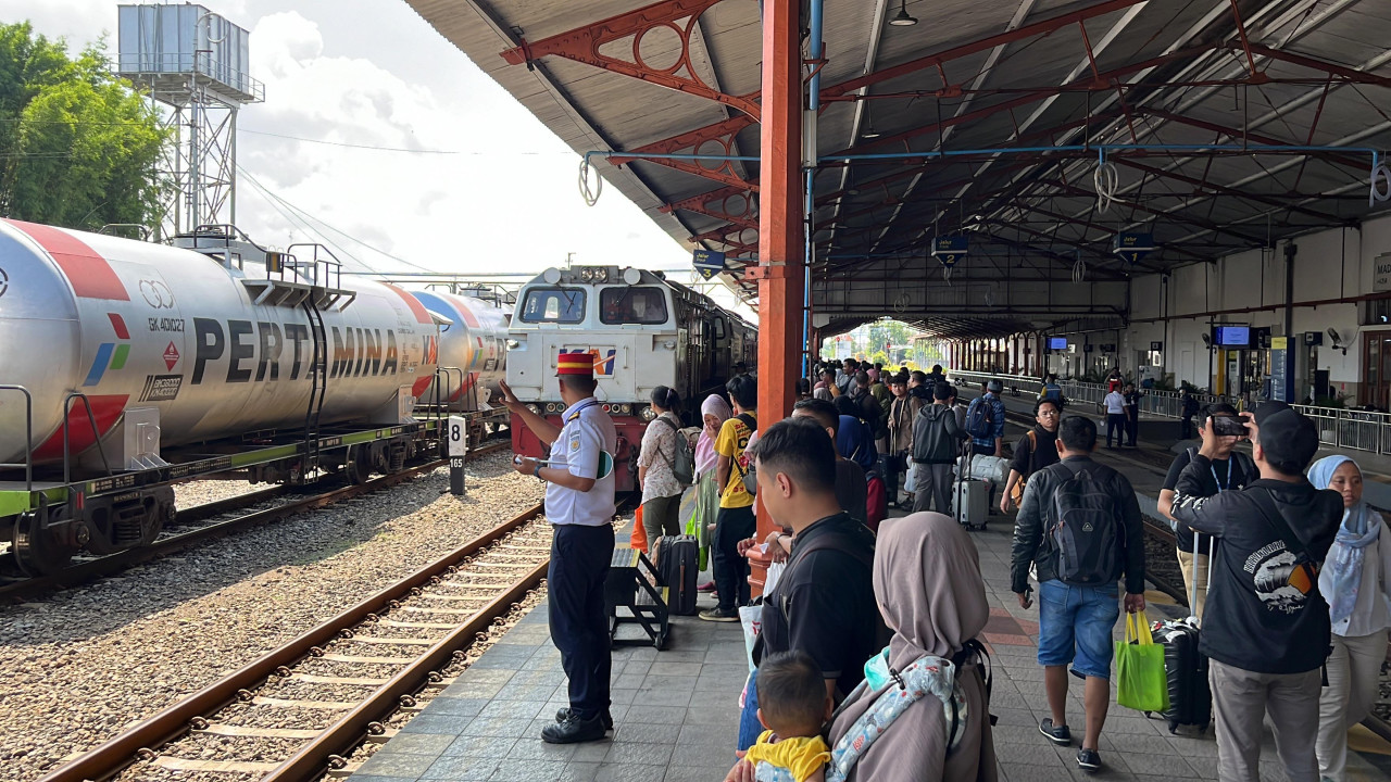 Suasana arus balik Lebaran di Stasiun Madiun. (Foto: Daop 7 Madiun/jatimnow.com)