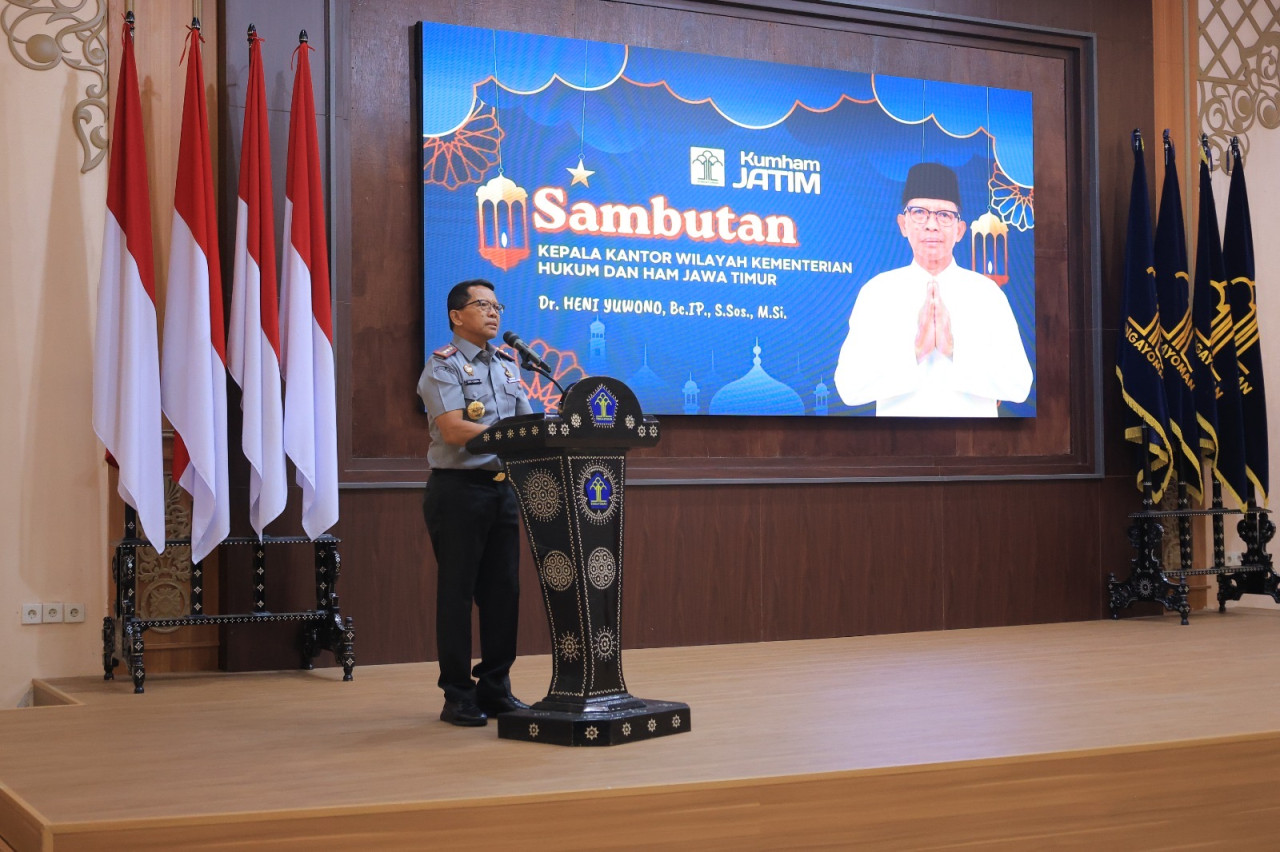 Apel pagi pasca libur Lebaran dan halal bihalal Idul Fitri 1445H di Kanwil Kemenkumham Jatim. (Foto: Kemenkumham Jatim/jatimnow.com)