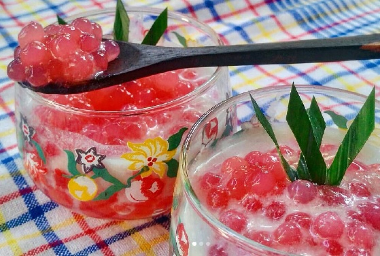 Bubur Sagu Mutiara. (Foto: akun IG @resepcinap for jatimnow.com)