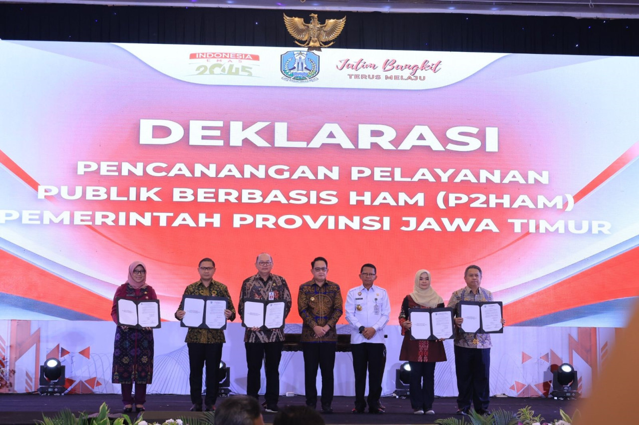 Deklarasi P2HAM oleh Pemprov Jatim. (Foto: Humas Kemenkumham Jatim for jatimnow.com)