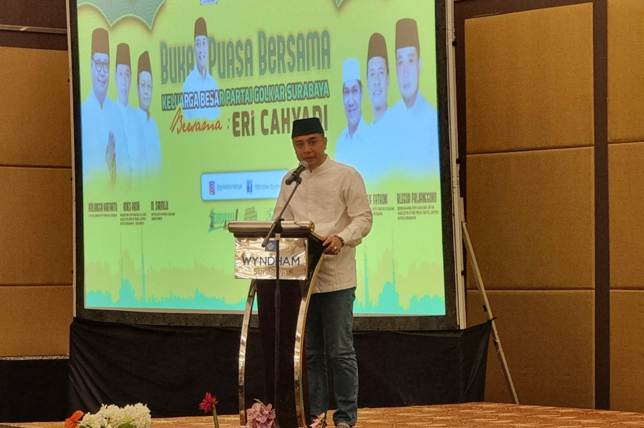 Eri Cahyadi saat menghadiri acara di DPD Partai Golkar Surabaya. (Foto: dok. jatimnow.com)