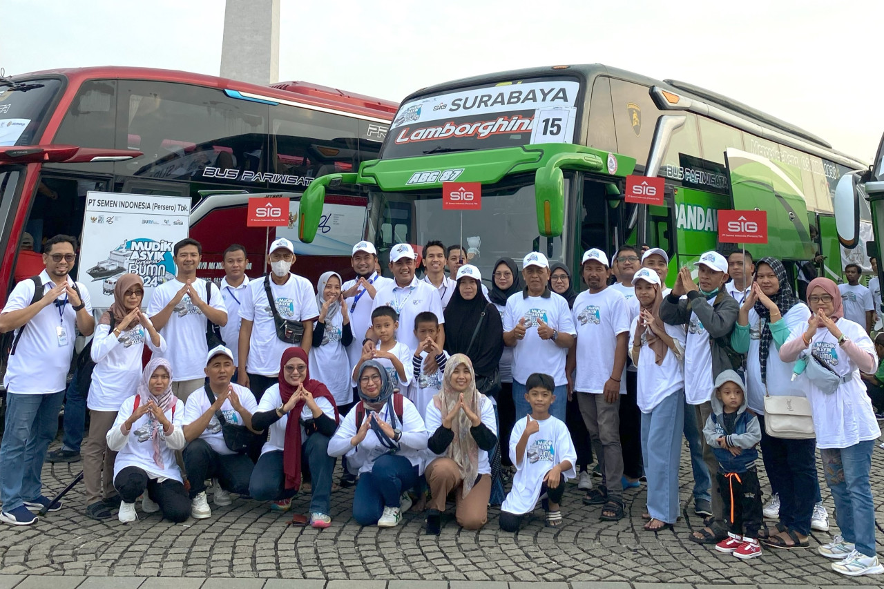Peserta Mudik Bersama BUMN 2024. (Foto: SIG/jatimnow.com)