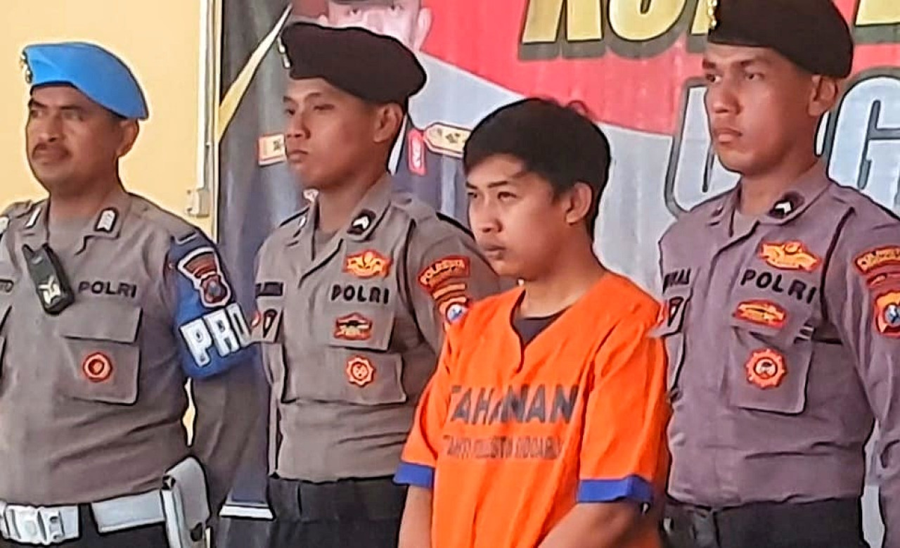 Pelaku pembuhuhan kasir minimarket Semambung Gedangan Sidoarjo. Dokumentasi (Foto: Ahaddiini HM/jatimnow.com)