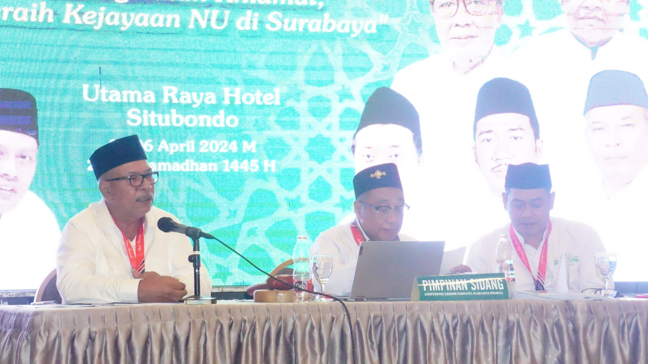 Ketua PCNU periode sebelumnya Habib Umarsyah saat memimpin Konfercab PCNU Surabaya. (Foto: PCNU Surabaya for jatimnow.com)