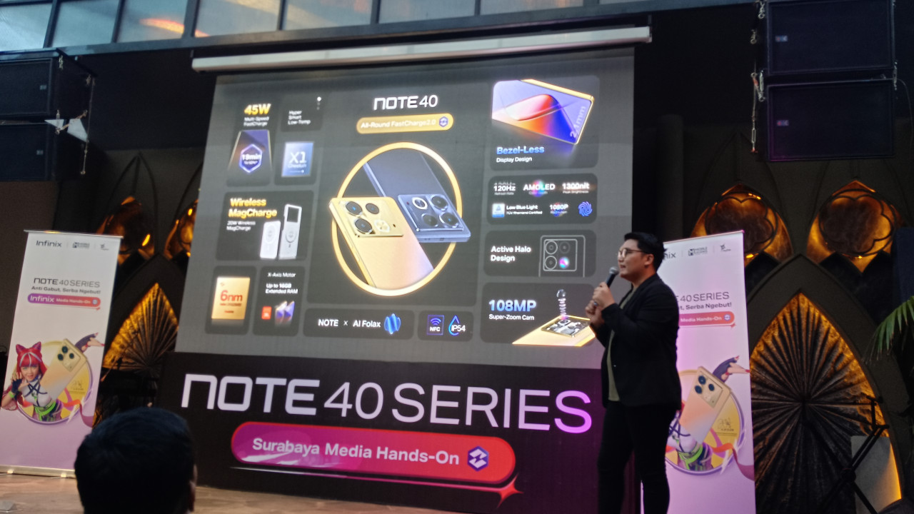 Keseruan Surabaya media hands-on invinix note 40 (Foto: Misbahul Munir/jatimnow.com)