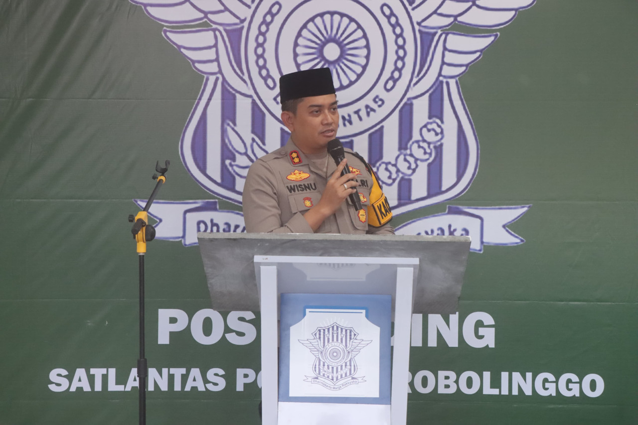 Kapolres Peobolinggo AKBP Wisnu Wardhana saat membuka pos pengamanan lebaran (Foto: Humas Polres Probolinggo for jatimnow.com)