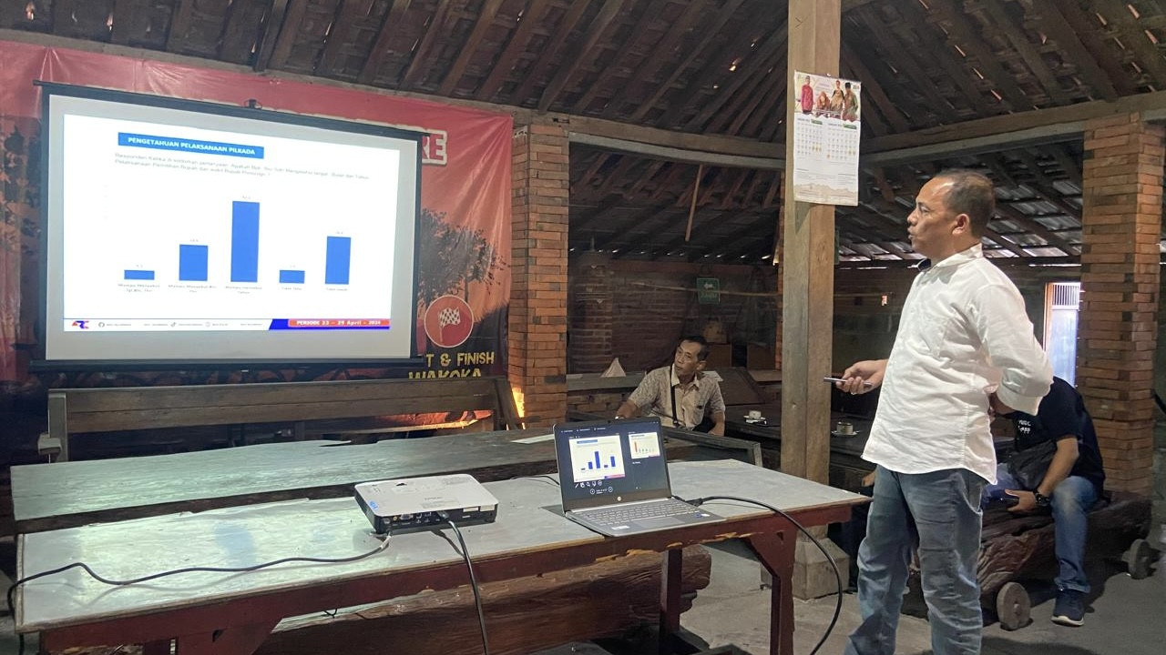 ARCI merilis hasil survei Pilkada Ponorogo 2024. (Foto: Ahmad Fauzani/jatimnow.com)