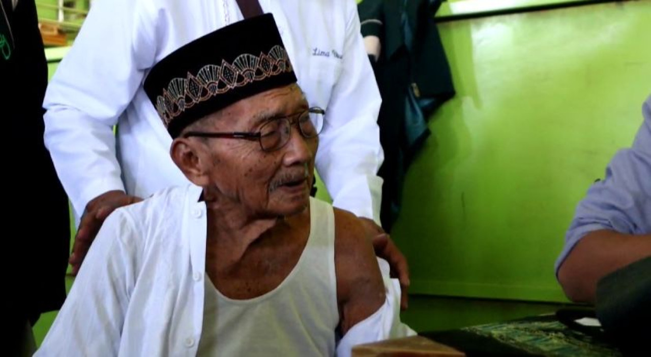 Hardjo Mislan, atau Mbah Hardjo, CJH asal Ponorogo. (Foto: Ahmad Fauzani/jatimnow.com)