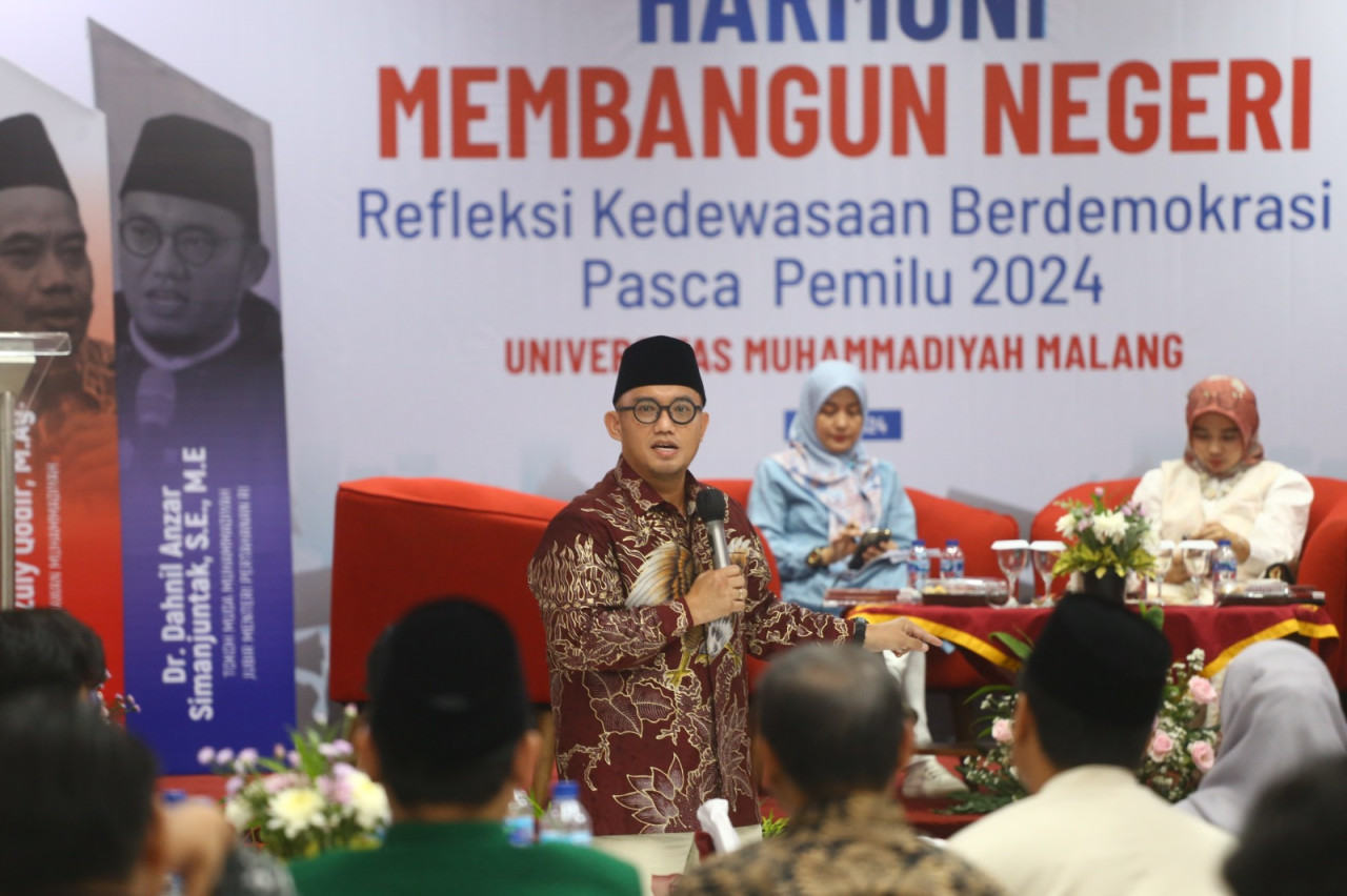 Kegiatan diskusi 'Harmoni Membangun Negeri' di Universitas Muhammadiyah Malang (UMM). (Foto : Gerhana/jatimnow.com)