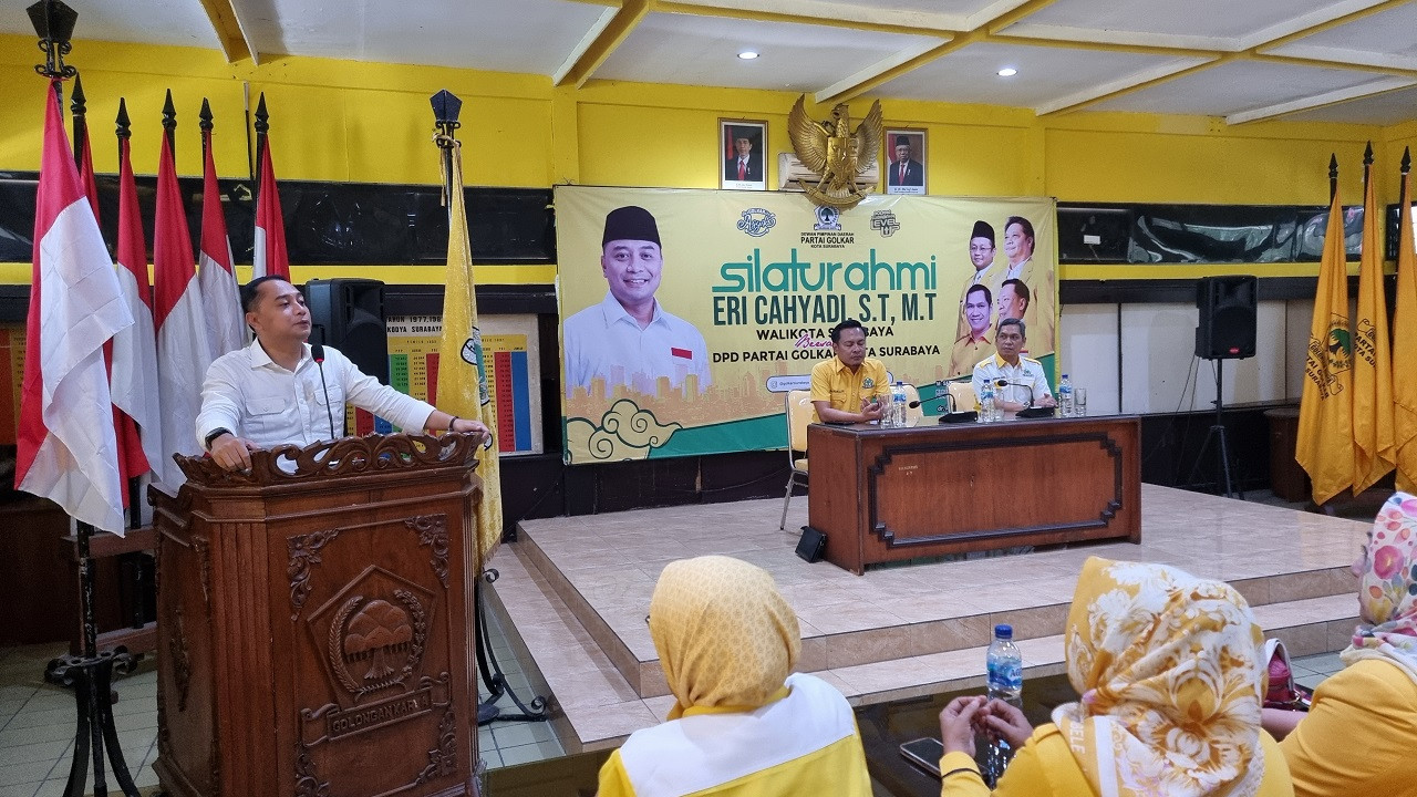 Eri Cahyadi saat safari politik ke Golkar Surabaya (foto: Ni'am Kurniawan/jatimnow.com)