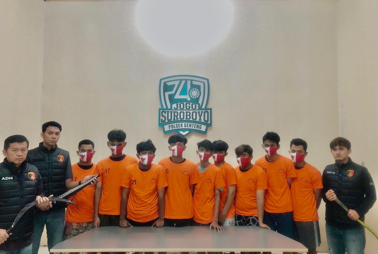 9 Pelaku Pengeroyokan di Jalan Kamboja Surabaya Diringkus, 5 DPO