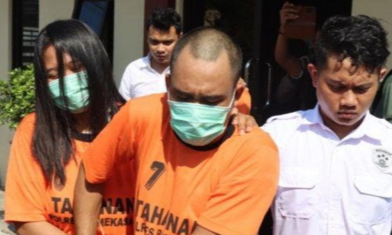 Pasangan suami-istri menjadi pelaku pencurian motor (Foto: Polres Pamekasan for jatimnow.com))
