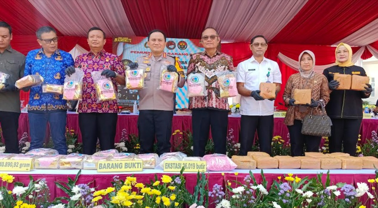 Polrestabes Surabaya Musnahkan 40,8 Kg Sabu dan 26.019 Butir Ekstasi