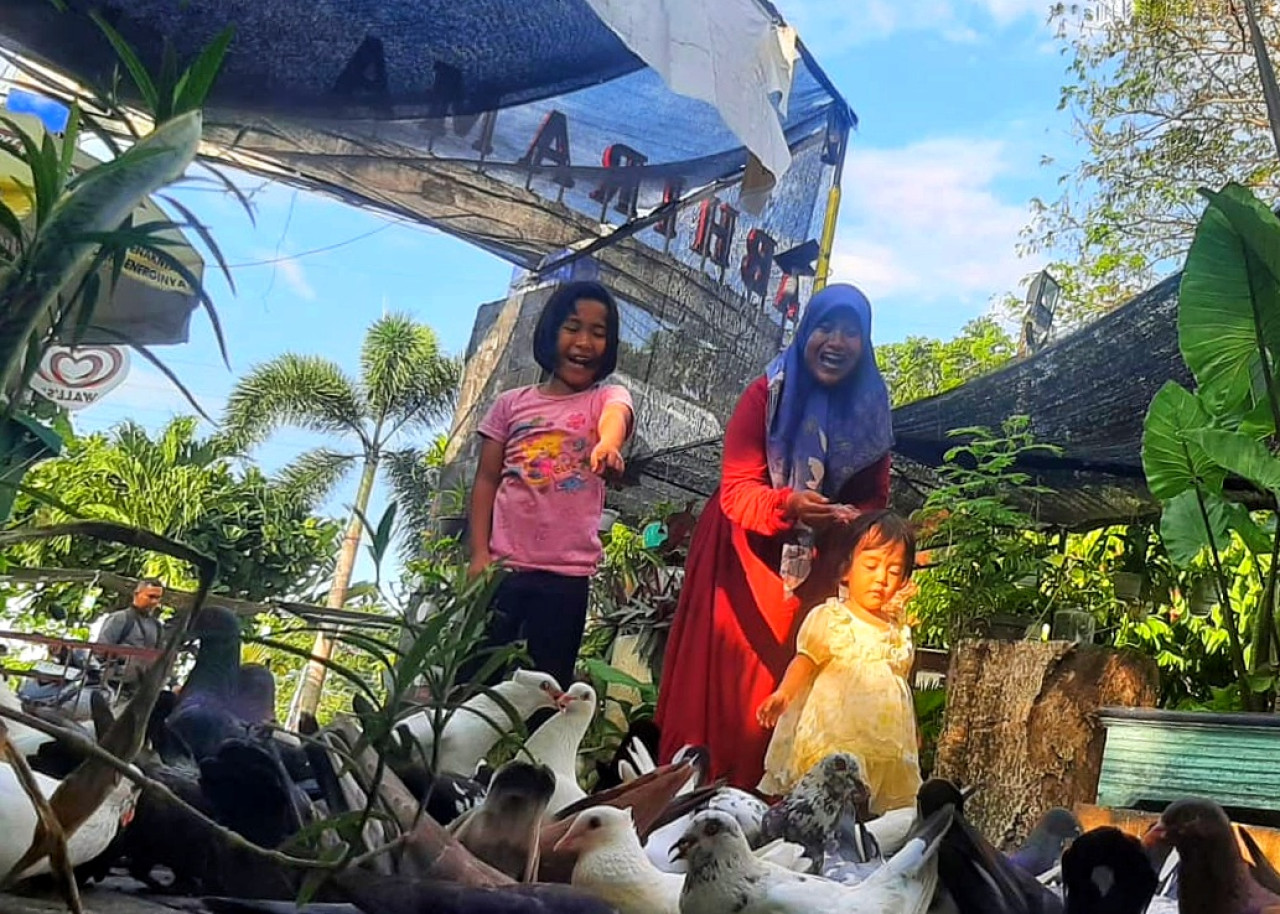 Suasana Taman Abhirama wisata gratis di Pagerwojo Buduran Sidoarjo. (Foto: Ahaddiini HM/jatimnow.com)