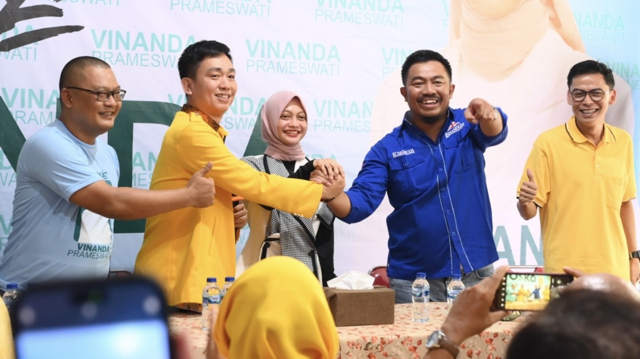 Demokrat dan Golkar bersama usung Mbak Vinanda. (Foto: Yanuar Dedy/jatimnow.com)
