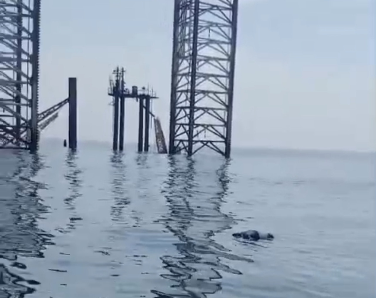 Korban terjatuh ke laut di sekitar rig pengeboran minyak, di perairan Kecamatan Klampis, Bangkalan. (Foto: Fathor Rahman/jatimnow.com)