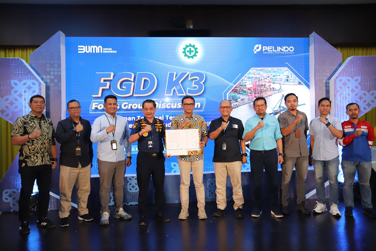 Focus Group Discussion (FGD) K3 dengan tema Keamanan Terminal Terpadu Dalam Menginternalisasi Budaya Preventif di lingkungan Pelabuhan Tanjung Perak, Surabaya. (Foto: Humas Pelindo Regional 3 for jatimnow.com)