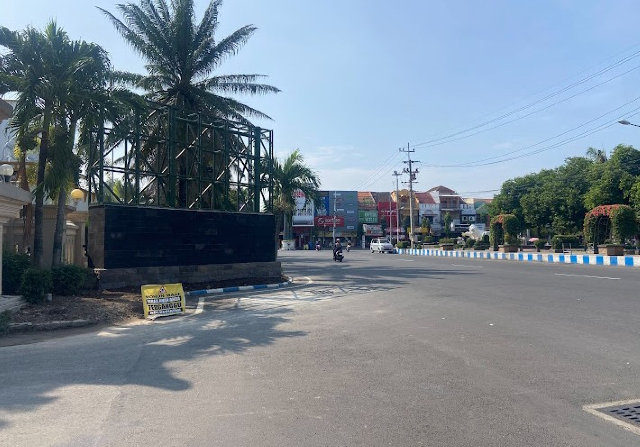 Lokasi pembangunan videotron. (Foto: Ahmad Fauzani/jatimnow.com)