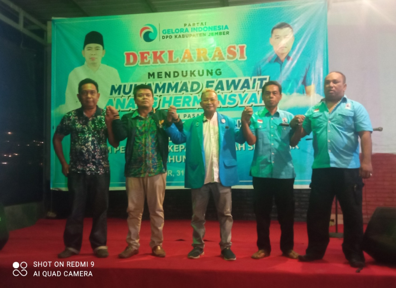 Partai non parlemen mendeklarasikan dukungan ke salah satu Bacabup Jember (Foto: Sugianto/jatimnow.com)
