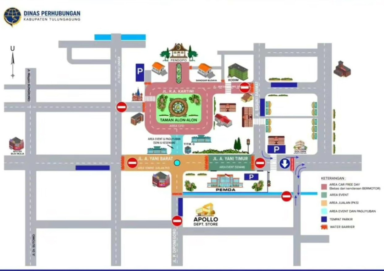Denah CFD Kabupaten Tulungagung yang sudah disepakati semua pihak. (Foto: Dishub Tulungagung/jatimnow.com)