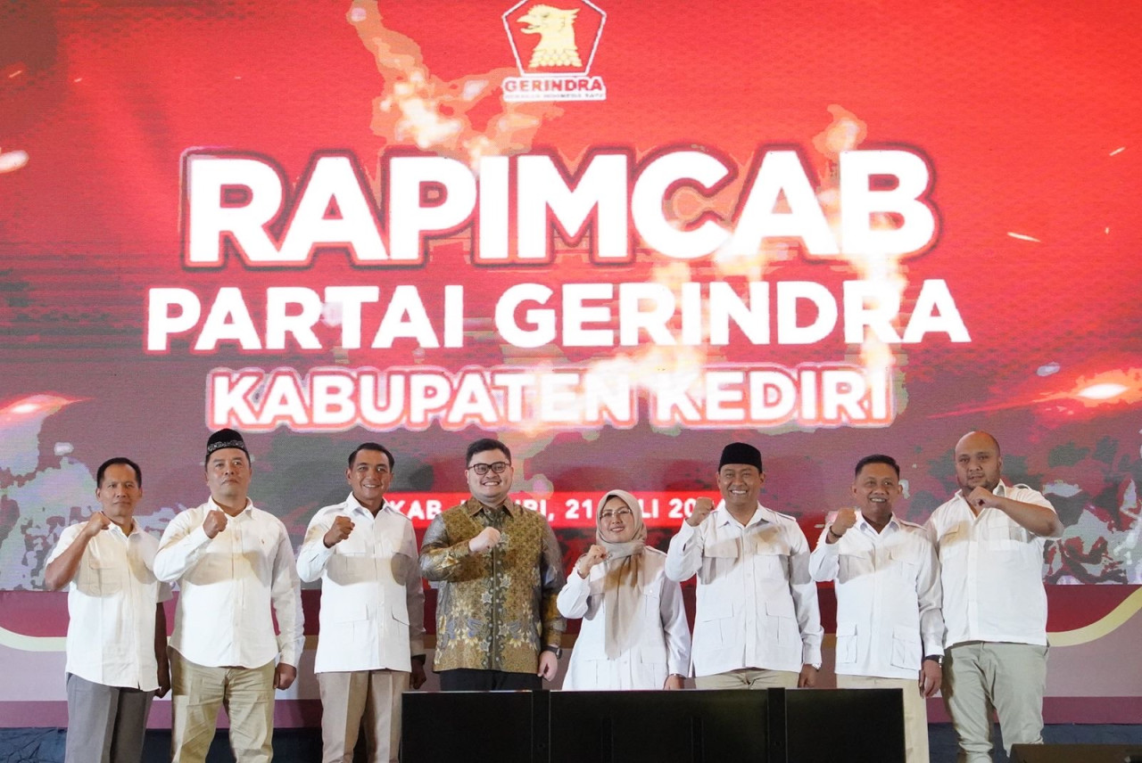 Rapimcab Gerindra Kabupaten Kediri. (Foto: Yanuar Dedy/jatimnow.com)