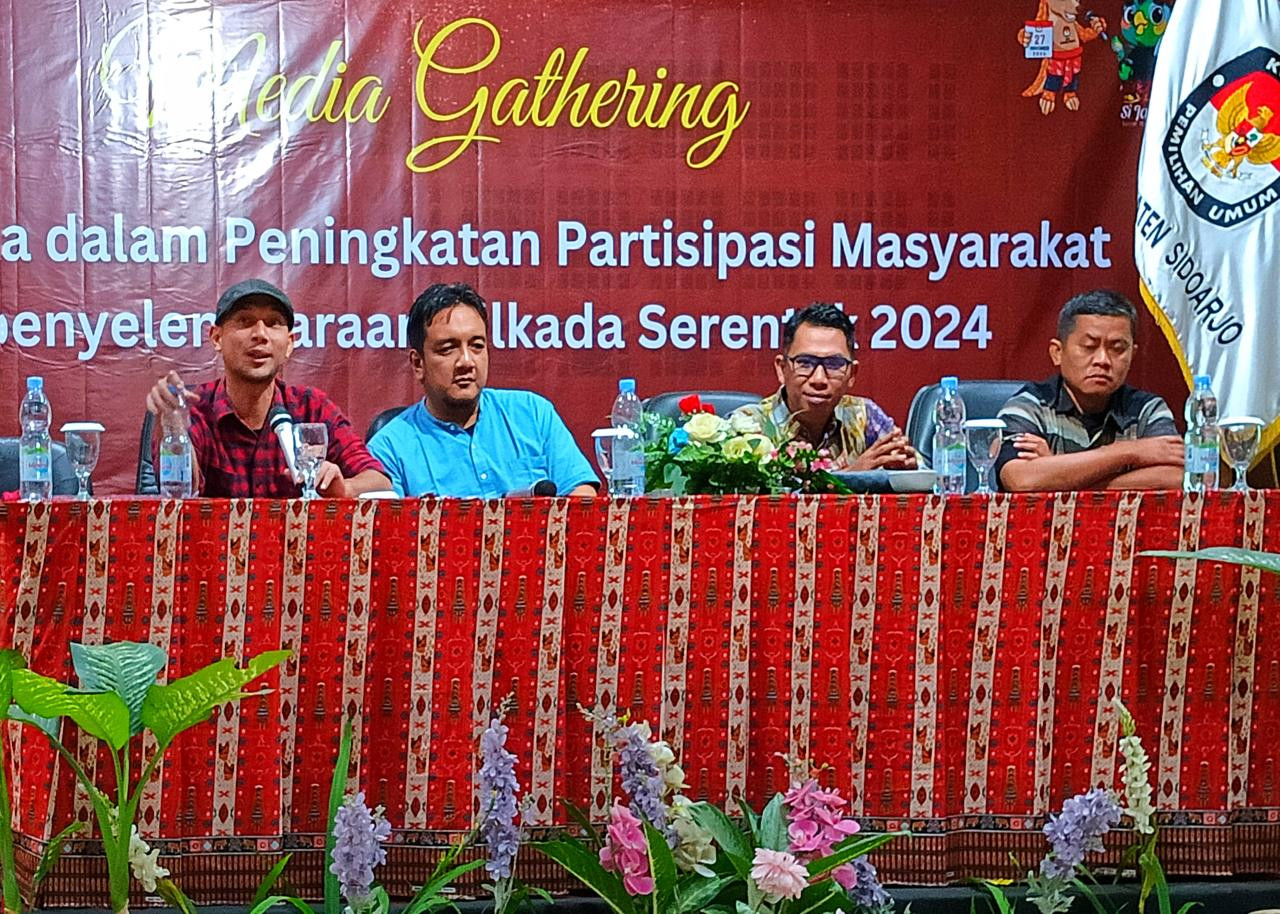 Media Gathering KPU Sidoarjo. (Foto: Ahaddiini HM/jatimnow.com)