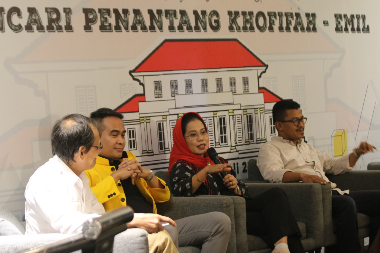 Bincang Politik Pilgub Jatim 2024 bertemakan 'Mencari Penantang Khofifah - Emil' di Hotel Kampi Surabaya (foto: Ridho for jatimnow.com)