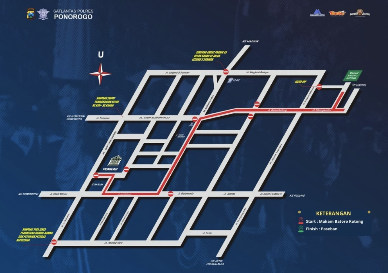 Rekaya lalu lintas Grebek Suro di Ponorogo. (Instagram)
