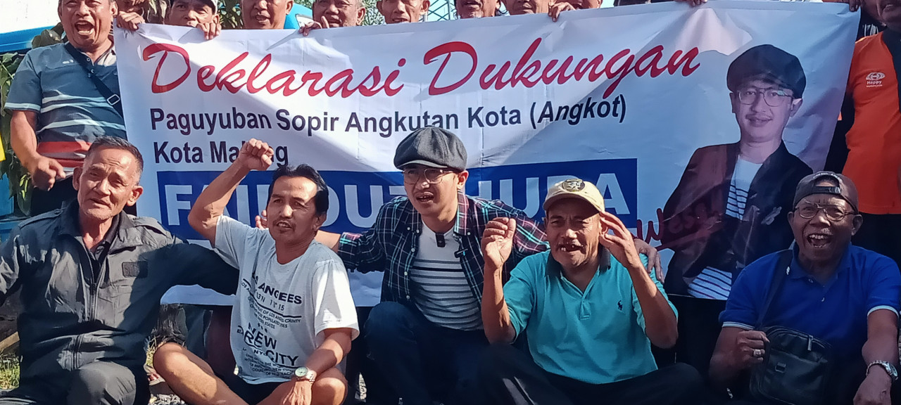 Fairouz Huda mendapat dukungan dari para sopir angkot. (Foto: Gerhana/jatimnow.com)