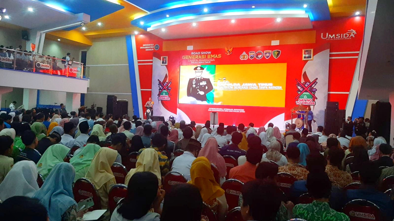 Road Show Generasi Emas Tanpa Narkoba di Umsida. (Foto: Ahaddiini HM/jatimnow.com).