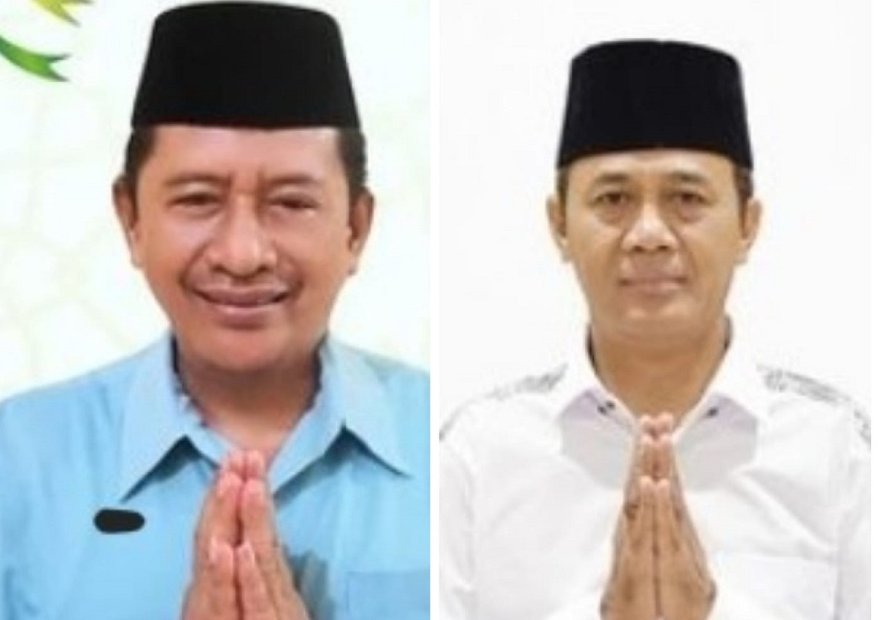 Pasangan Santoso dan KH Samsul Umam yang menerima rekomendasi dari Partai Demokrat. (Foto: dok. jatimnow.com)