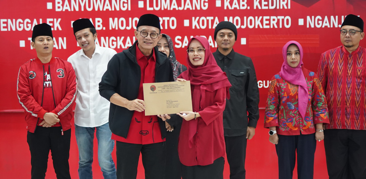 PDI Perjuangan secara resmi mengusung kader internal Hanindhito Himawan Pramana sebagai Bakal Calon Bupati (Bacabup) Kediri. (Foto:  Dok. Tim Mas Dhito for jatimnow.com)