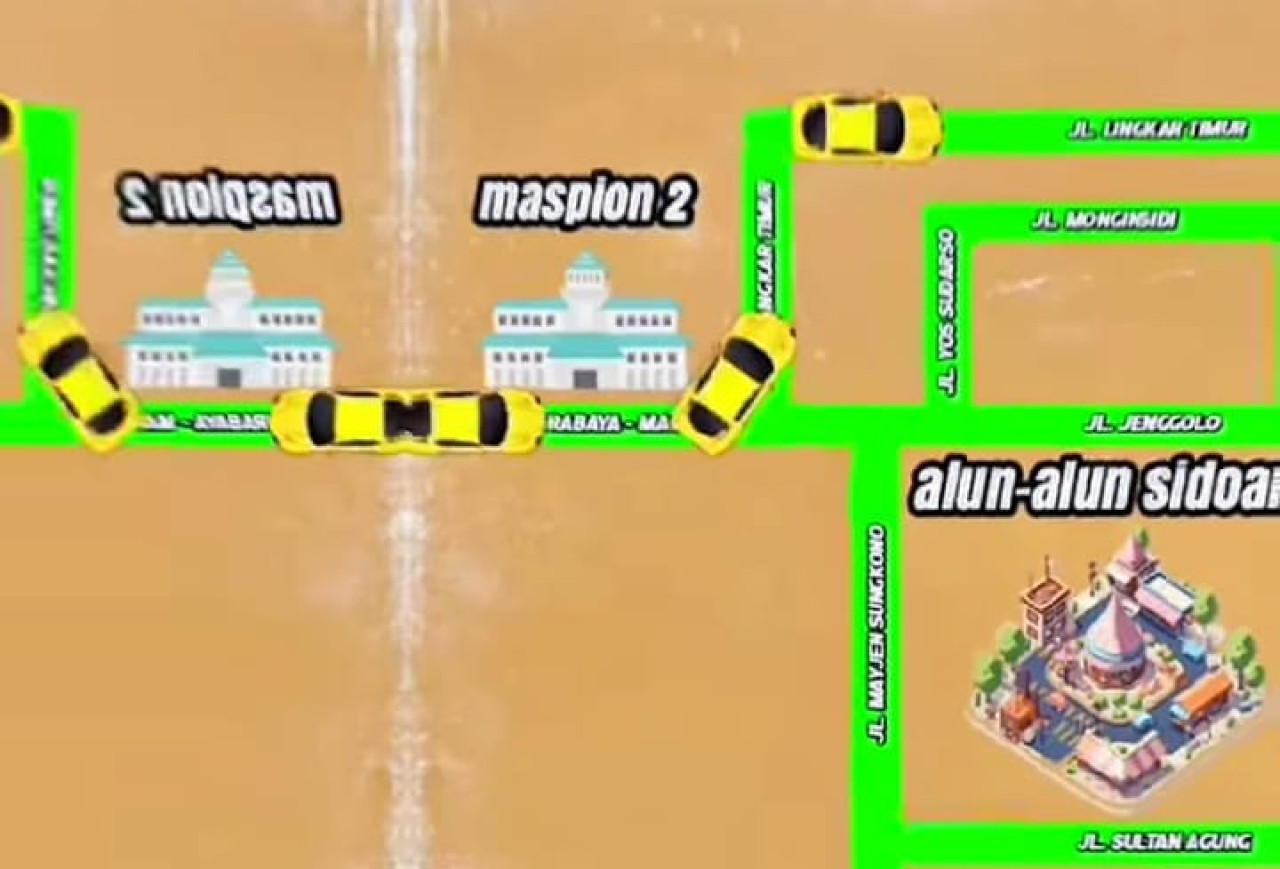 Pola pengalihan arus Shining Jayandaru Sidoarjo Minggu (18/8/2024). (Foto: Polresta Sidoarjo for jatimnow.com.