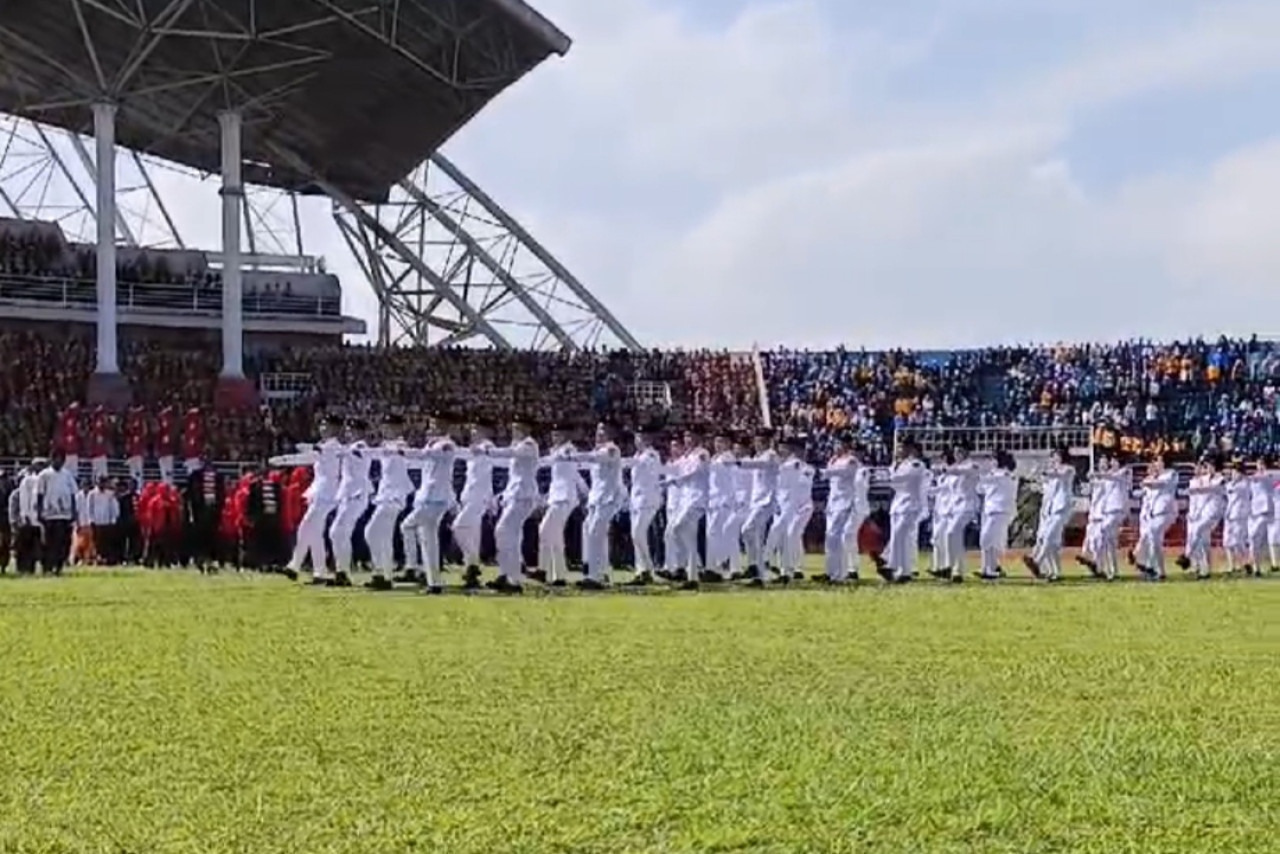 Aksi Paskibrakan Jember. (Foto: Sugianto/jatimnow.com)