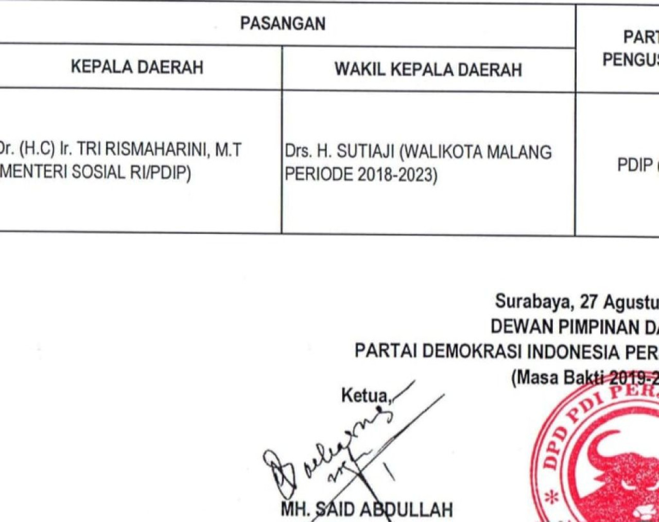 Surat yang beredar di grup media sosial. (Foto: tangkapan layar)