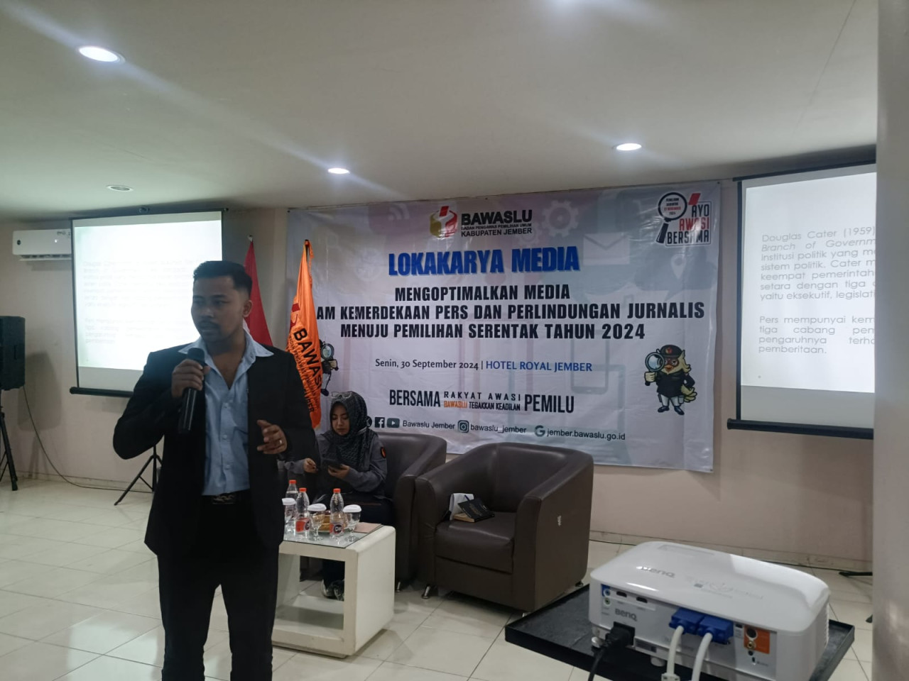 Bawaslu Jember gelar loka karya dengan awak media. (Foto: Sugianto/jatimnow.com)