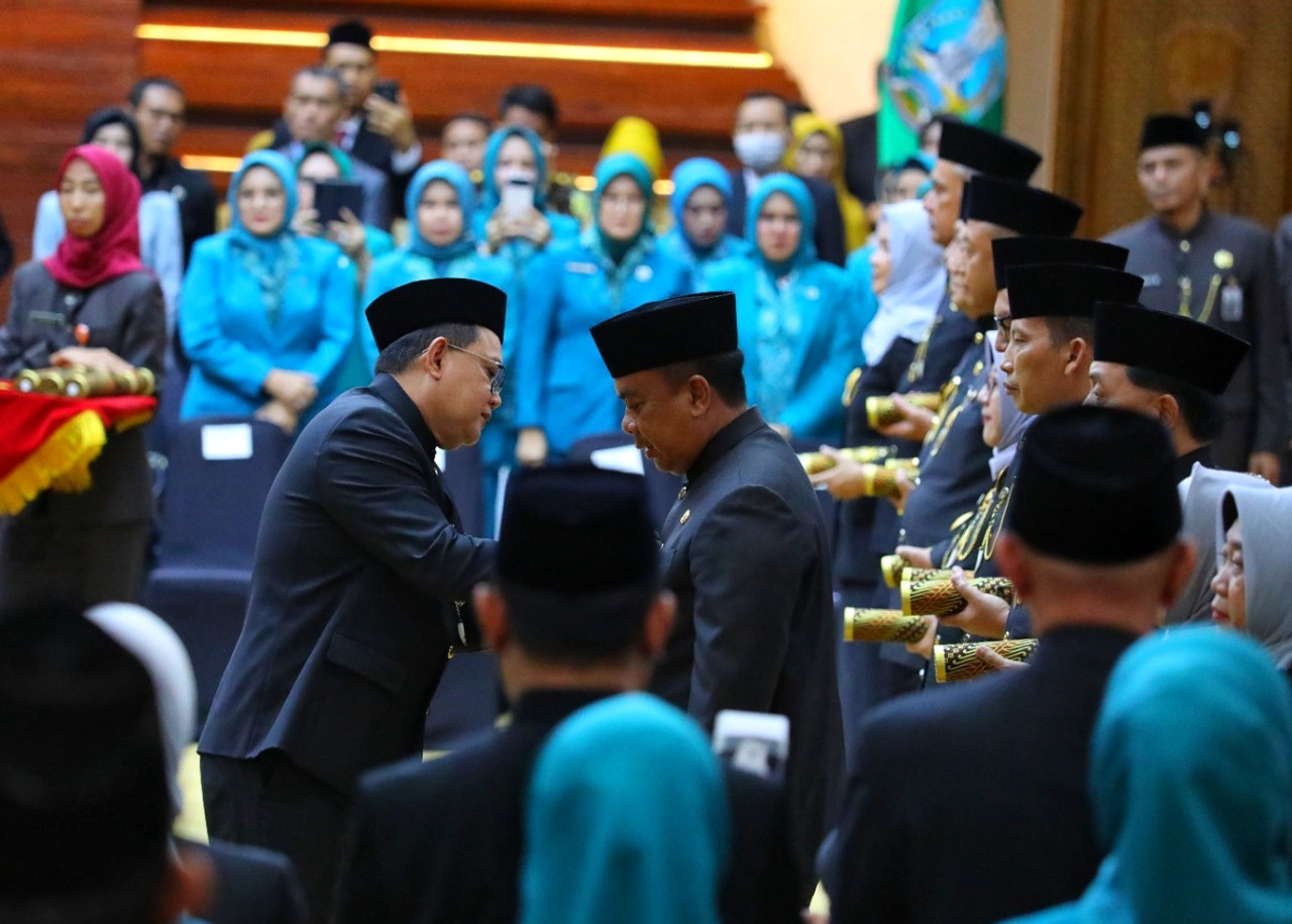 Suasana penetapan Muhammad Isa Anshori sebagai Penjabat Sementara (Pjs) Bupati Sidoarjo. (Foto: Kominfo for jatimnow.com)