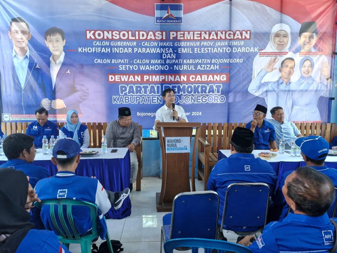 Suasana konsolidasi pemenangan Partai Demokrat (Foto: Rizki for jatimnow.com)