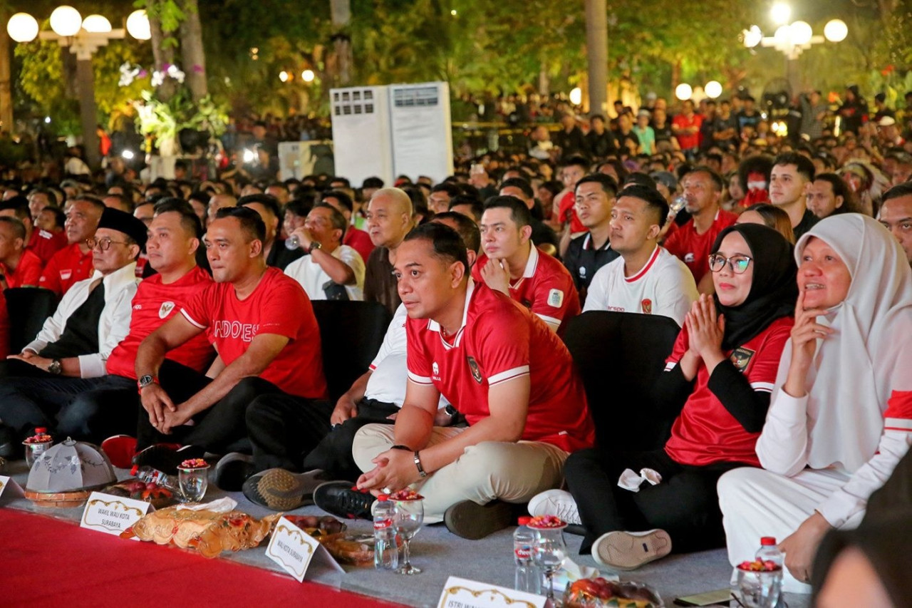 Ilustrasi nobar bersama Eri Cahyadi. (Foto: Humas Pemkot Surabaya for jatimnow.com)
