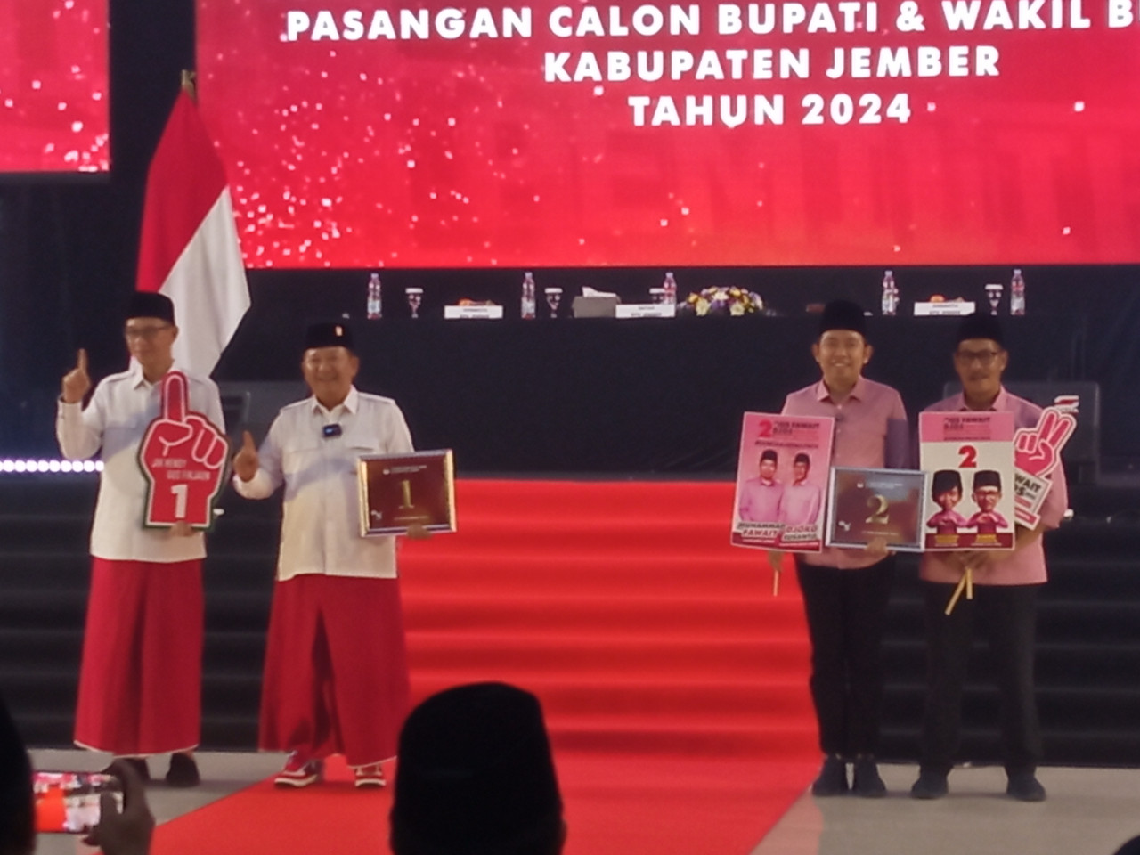 Pengambilan Nomor Urut Calon Bupati dan Wakil Bupati Jember (Foto: Sugianto/jatimnow.com)