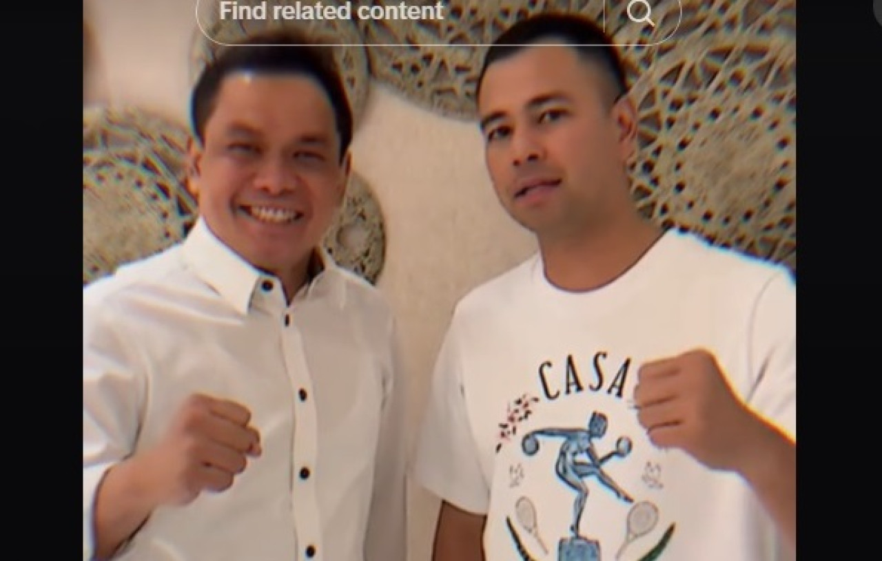 Raffi Ahmad bersama Ketua DPP NasDeem Charles Meikyansah. (Foto: tangkapan layar TikTok)