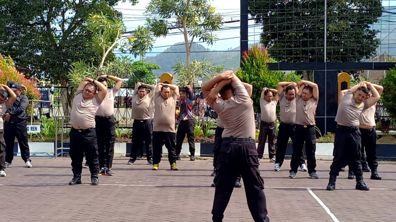 Polres Trenggalek Gelar Program Diet untuk 60 Personel Gendut