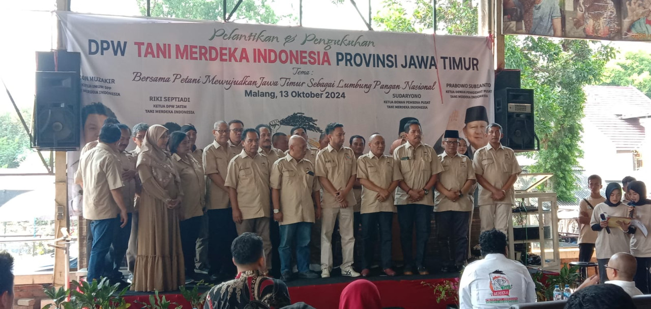 Pengurus DPW Tani Merdeka Indonesia Jatim.  (Foto : Gerhana/jatimnow.com)