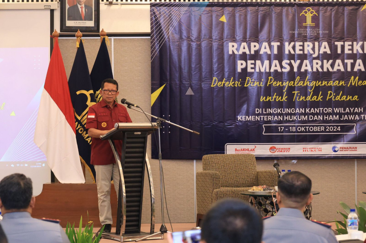 Rapat kerja teknis untuk jajaran pemasyarakatan Kanwil Kemenkumham Jatim. (Foto: Humas Kemenkumham Jatim/jatimnow.com)