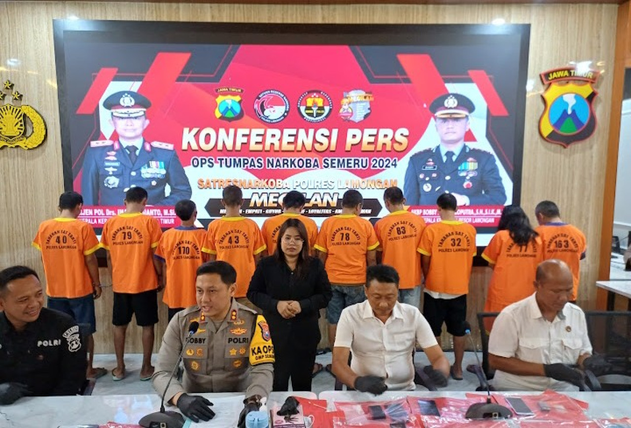 Polres Lamongan Ringkus 11 Pelaku dari 8 Kasus Narkoba