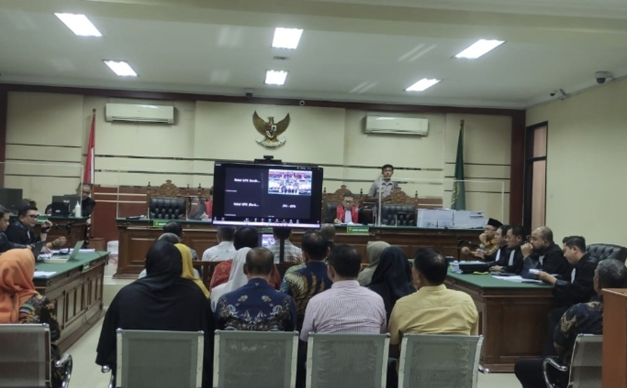 Suasana sidang korupsi BPPD Sidoarjo di PN Tipikor Surabaya (ilustrasi/jatimnow.com)