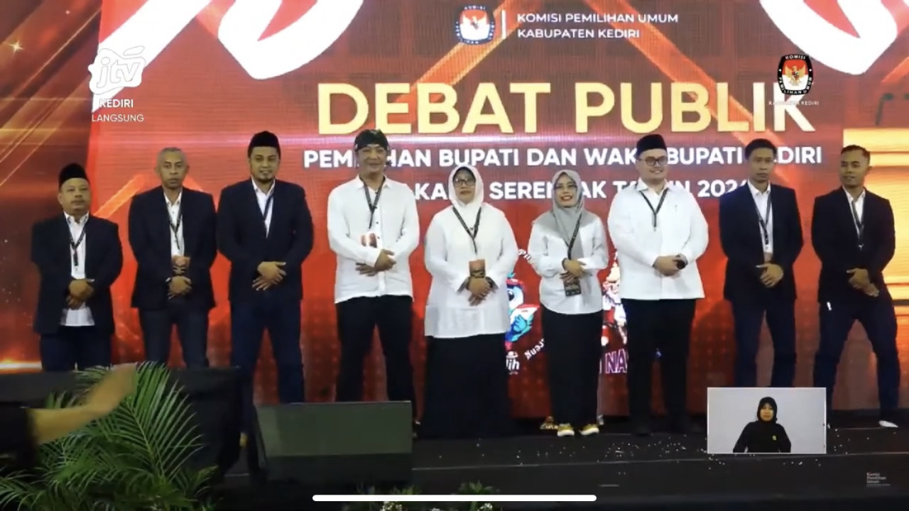 Tangkapak layar debat publik terakhir Pilbup Kediri 2024.