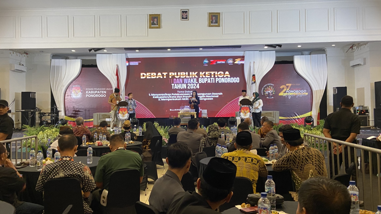 Debat terakhir Pilkada Ponorogo 2024. (Foto: Ahmad Fauzani/jatimnow.com)